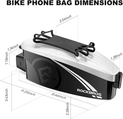 ROCKBROS Fahrradtasche Rahmentasche mit Handyhalterung für 4-6,5 Zoll Handy
