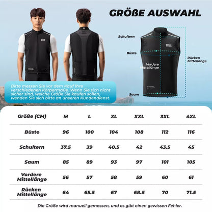 ROCKBROS Windweste Radsport Sportweste winddichte Warnweste Fahrrad Ärmellose Jacke Wasserabweisend Softshellweste