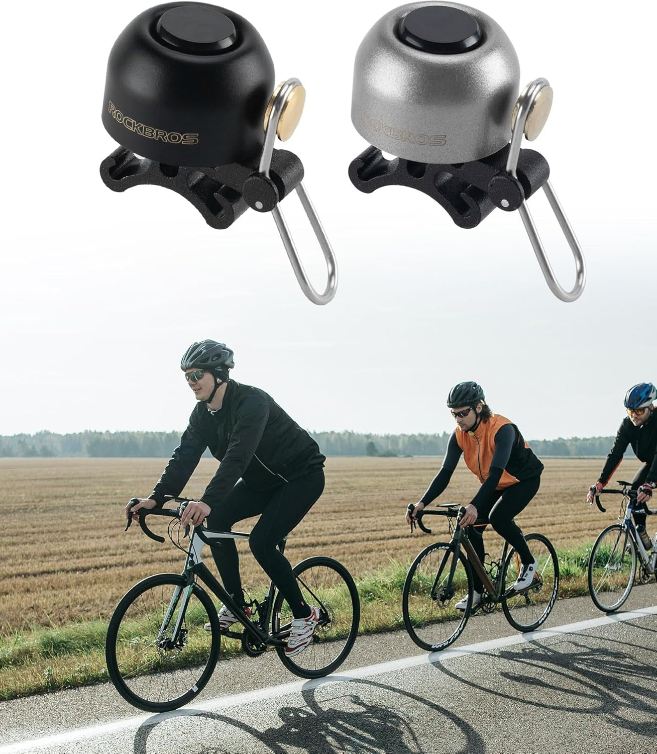ROCKBROS Fahrradklingel Lenker Klassisch, Mountainbike Retro Fahrradglocke Laut Klingel Fahrrad Kupfer Bike Bell für 22-34mm
