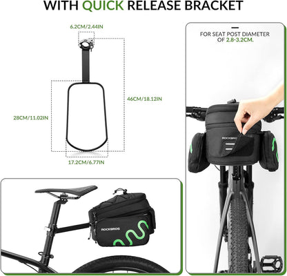 ROCKBROS Gepäckträgertasche Fahrrad Satteltasche Schnellspanner Erweiterbar 6/8L