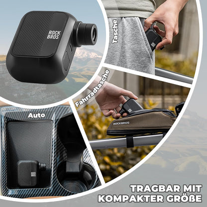 ROCKBROS Mini Elektrische Fahrradpumpe Maximal 100PSI Wiederaufladbare Minipumpe Pumpe