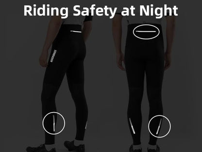ROCKBROS Lange Fahrradhose Herren und Frauen Radlerhose für Vier Jahreszeiten mit 4D Gepolstert Lange Radhose mit Taschen Laufhose Atmungsaktive MTB