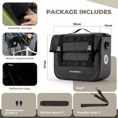 ROCKBROS Fahrrad/Motorrad Gepäcktasche 600D Packtasche 9-15L Wasserabweisend