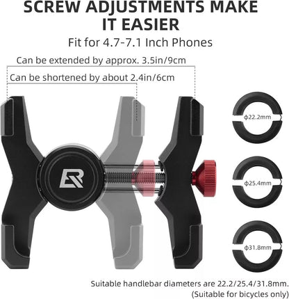 ROCKBROS Fahrrad Handyhalter Lenker Telefonhalterung für Smartphone 4,7-7,09 Zoll