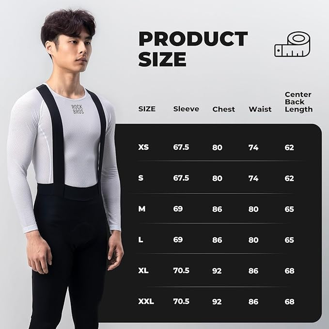 ROCKBROS Langarm Shirt Herren Radtrikot Schnell Trocknen Funktionsshirt Radsport Bekleidung Fitnessshirt für Fahrrad Laufen Tennis Wandern Männer