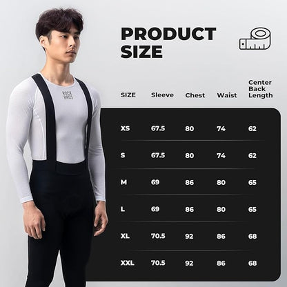 ROCKBROS Langarm Shirt Herren Radtrikot Schnell Trocknen Funktionsshirt Radsport Bekleidung Fitnessshirt für Fahrrad Laufen Tennis Wandern Männer