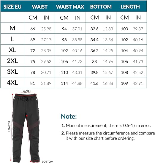 ROCKBROS Fahrradhose Winddicht Lange Hose Sport Radhose Europäische Größe M-4XL