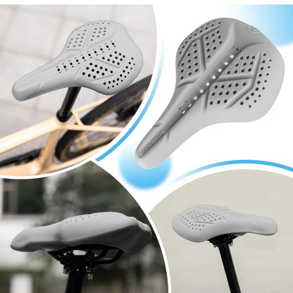 ROCKBROS Fahrrad Sattelbezug Gel Fahrradsitz Bezug Atmungsaktiv Polstersattelüberzug Sattel Überzug für Männer und Frauen Schwarz/Grau (25,5 * 18cm)
