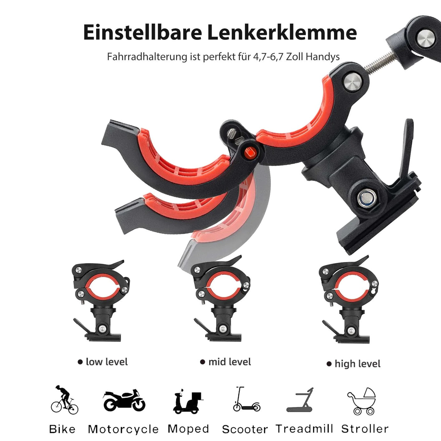 ROCKBROS Fahrrad Handyhalterung Motorrad Halter Lenker 360° Universal Smartphone