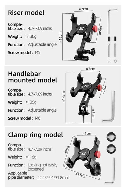 ROCKBROS Fahrrad Handyhalter Lenker Telefonhalterung für Smartphone 4,7-7,09 Zoll