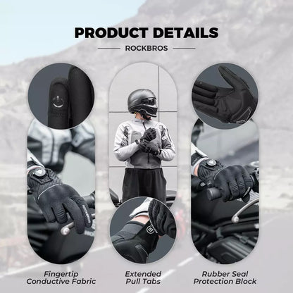 ROCKBROS Motorradhandschuhe Herren Handschuhe Motorrad Sommer Schutzhandschuhe mit Touchscreen Atmungsaktiv Sport Handschuhe für MTB Fahrrad Moto Roller Jagen