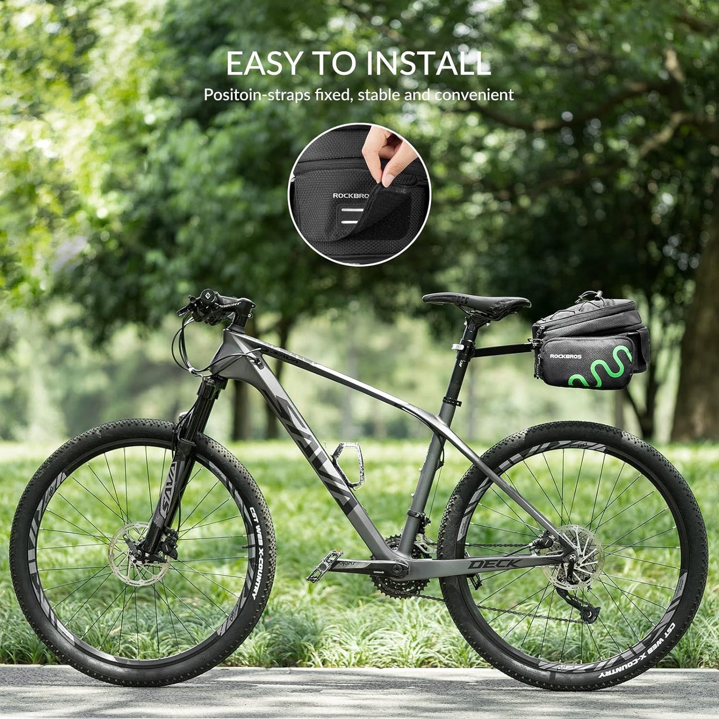ROCKBROS Gepäckträgertasche Fahrrad Satteltasche Schnellspanner Erweiterbar 6/8L