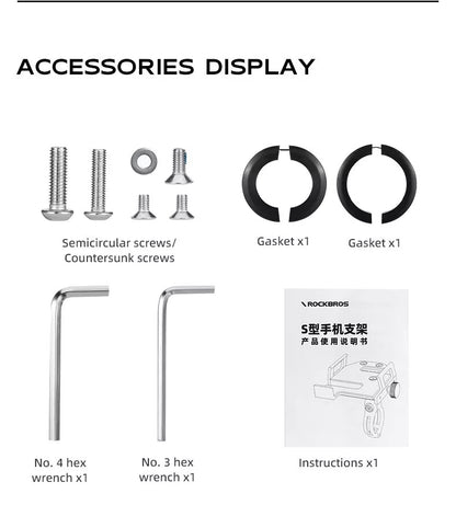 ROCKBROS Fahrrad Handyhalter Lenker Telefonhalterung für Smartphone 4,7-7,09 Zoll
