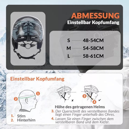 Qunature Snowboard/Skihelm mit Ohrenschützer Snowboardhelm Damen & Herren 54-61cm