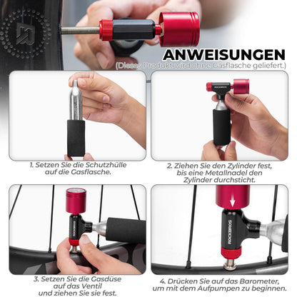 ROCKBROS CO2 Fahrradpumpe Minipumpe für Presta & Schrader Ventile