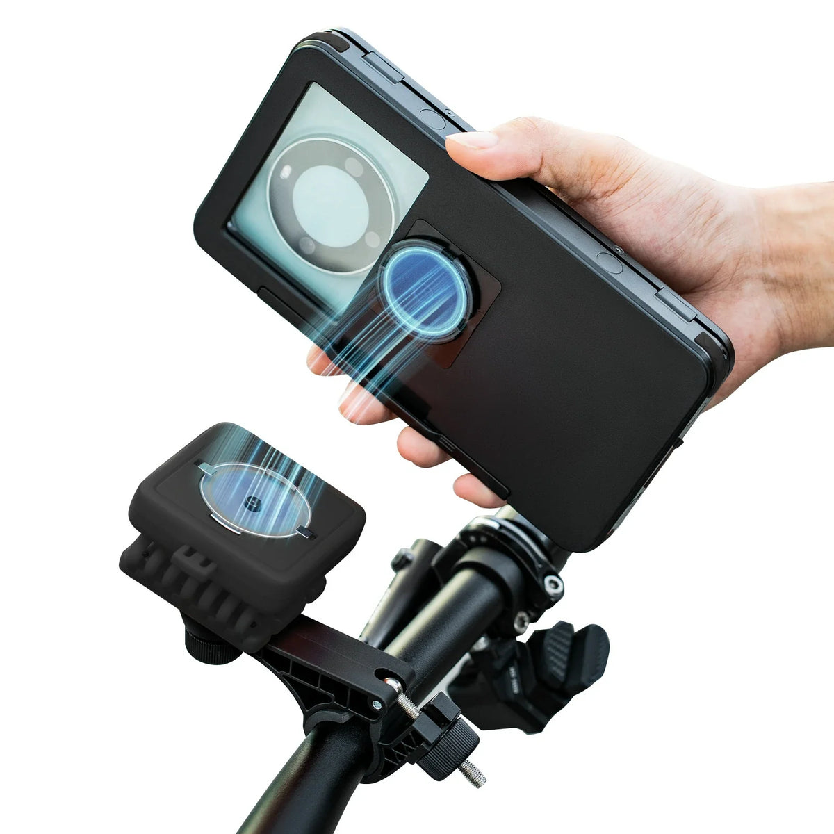 ROCKBROS Fahrrad Handyhalterung Magnetische, 4,7–6,9 Zoll Smartphones, Lenkerhalterung 22,2–31,8 mm