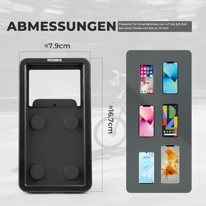 ROCKBROS Fahrrad Handyhalterung Magnetische, 4,7–6,9 Zoll Smartphones, Lenkerhalterung 22,2–31,8 mm
