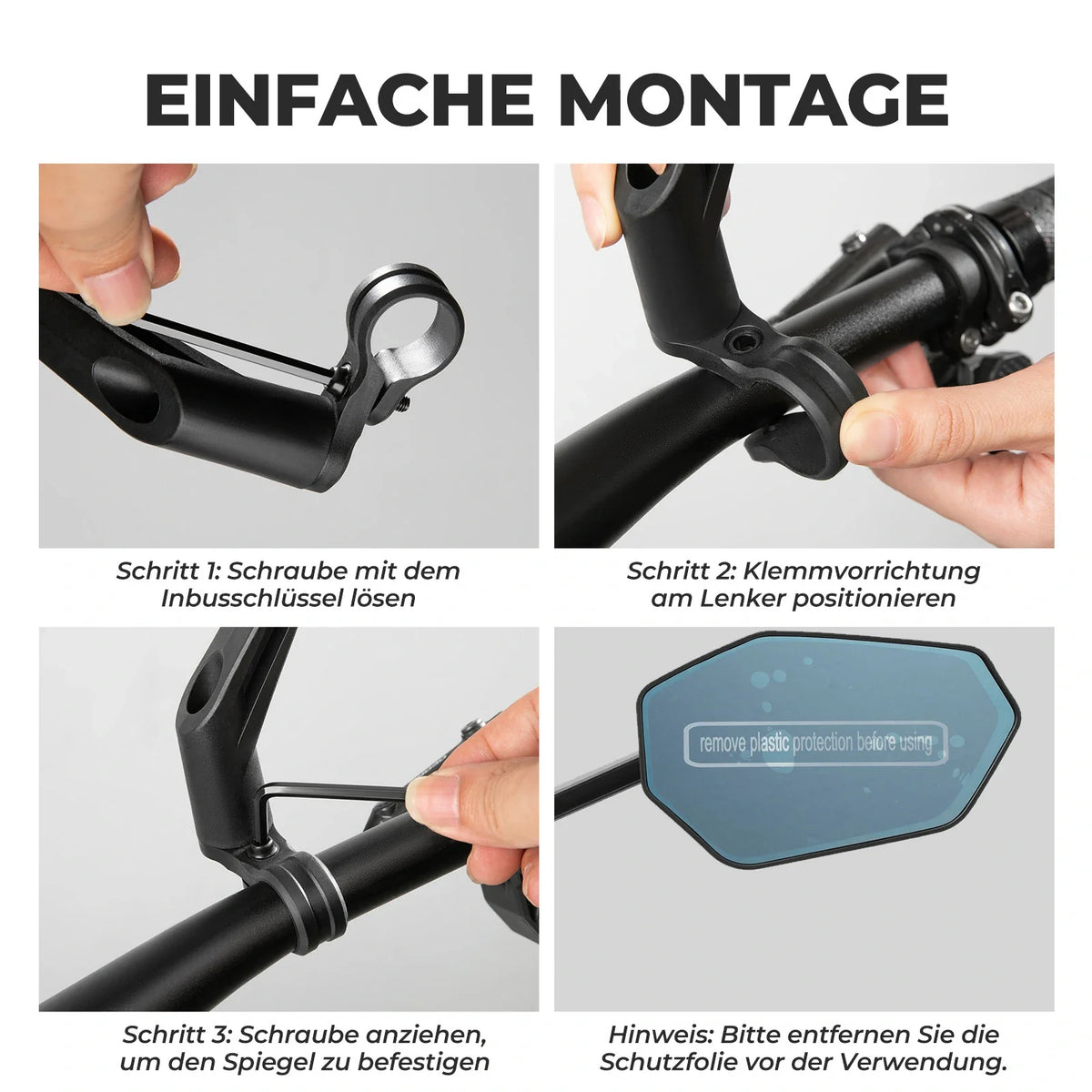 ROCKBROS Fahrrad Rückspiegel Fahrradspiegel für Lenker 20–23 mm
