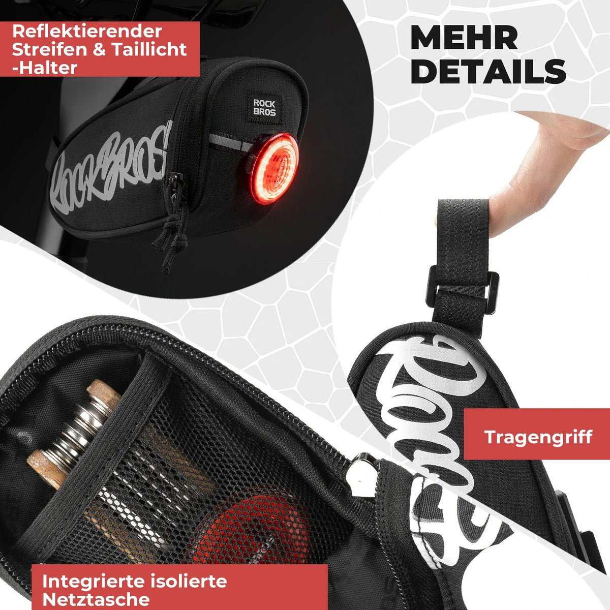 ROCKBROS Fahrrad Satteltasche Tragbare Satteltasche 0,8L