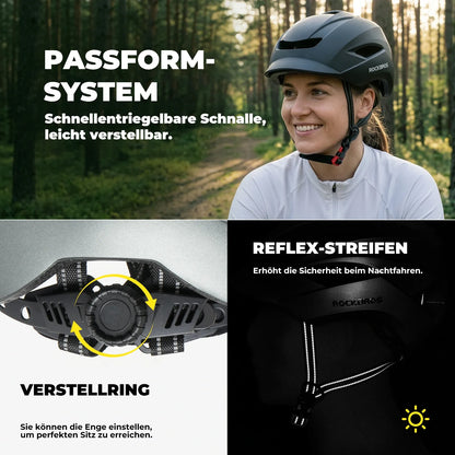 ROCKBROS Fahrradhelm mit Belüftungssystem Für Kopfumfang 57-62 cm