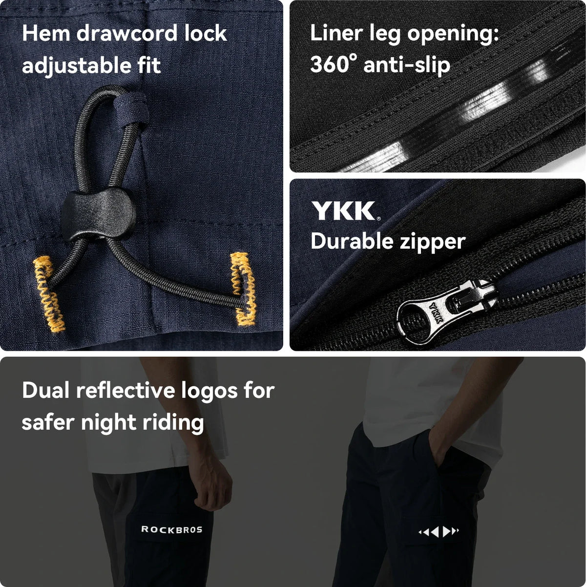 ROCKBROS Fahrradhose Herren mit Integriertem Polster