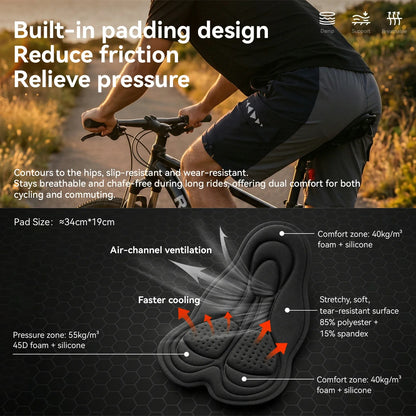 ROCKBROS Fahrradhose Herren mit Integriertem Polster