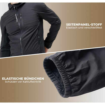 ROCKBROS Fahrradjacke Herren Warm Winddicht Wasserabweisend Mit Fleece Reflektierend