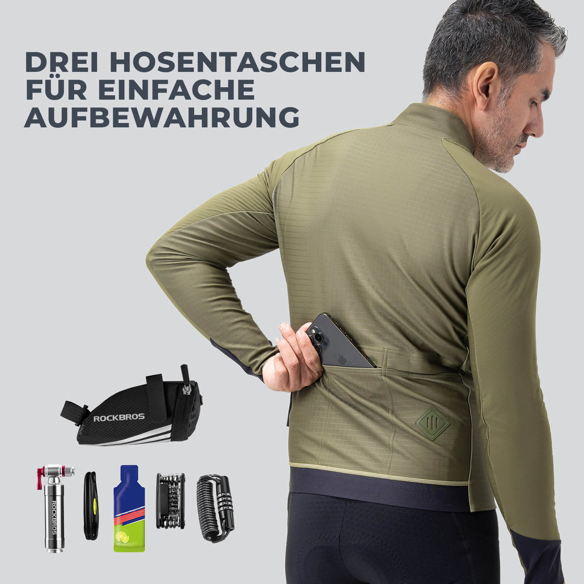 ROCKBROS Fahrradjacke mit Reflexelementen Atmungsaktiv & Praktisch Herren