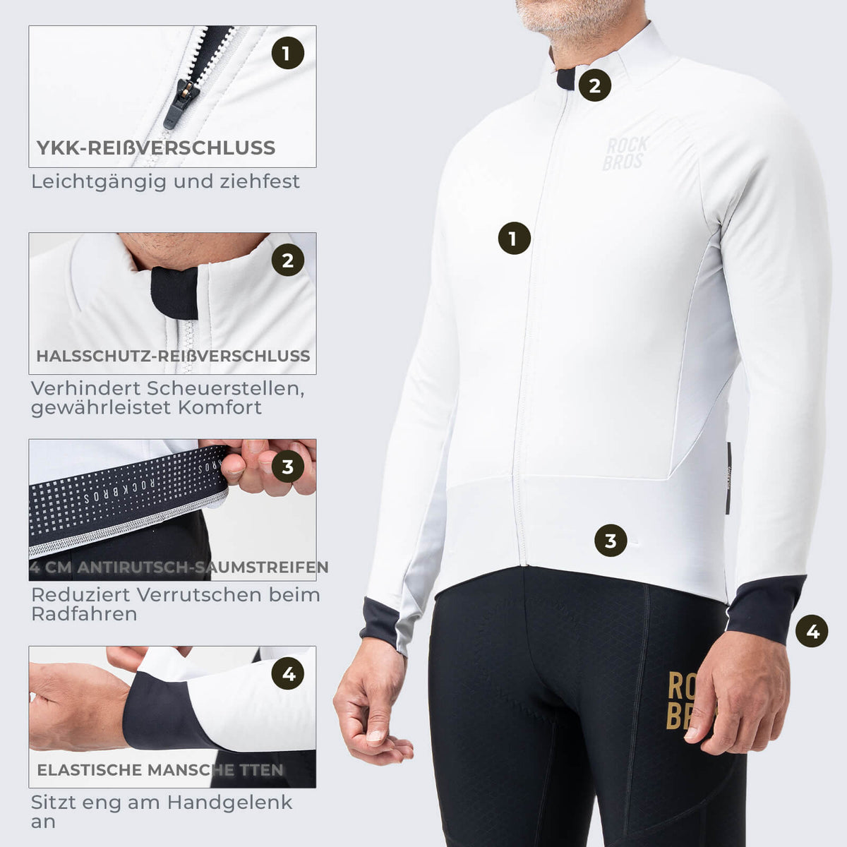 ROCKBROS Fahrradjacke mit Reflexelementen Atmungsaktiv & Praktisch Herren