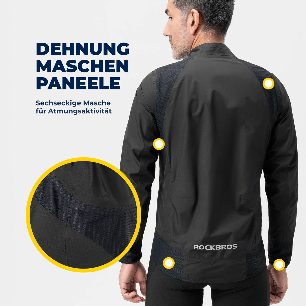 ROCKBROS Fahrradjacke wasserdicht atmungsaktiv - Winddicht & Reflektierend Herren