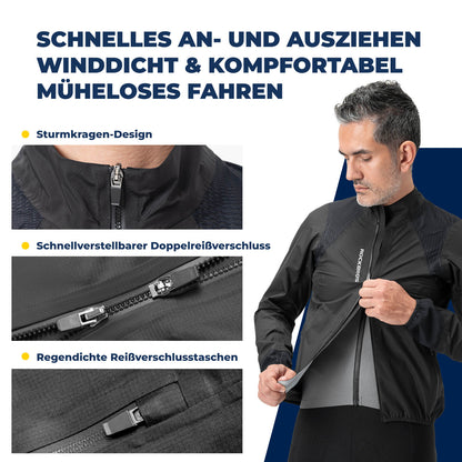 ROCKBROS Fahrradjacke wasserdicht atmungsaktiv - Winddicht & Reflektierend Herren