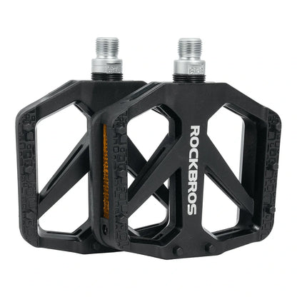 ROCKBROS Fahrradpedale aus Nylon mit Reflektoren, rutschfeste Leichte Breite Plattform
