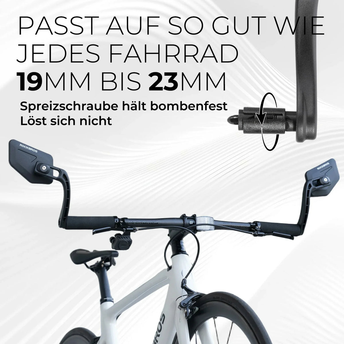 ROCKBROS Fahrradspiegel HD Sicherer Fahrrad Rückspiegel für Lenke