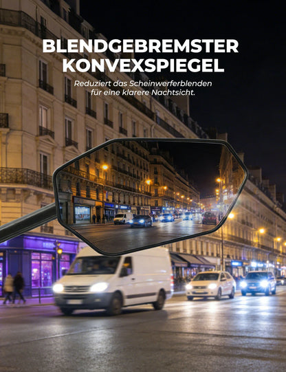 ROCKBROS Fahrradspiegel, 360° Verstellbar Blendfrei, Konvexer Rückspiegel mit HD-Glas Bruchfest