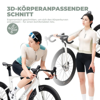 ROCKBROS Fahrradtrikot Damen Sommer Kurzarm Atmungsaktiv Radtrikot