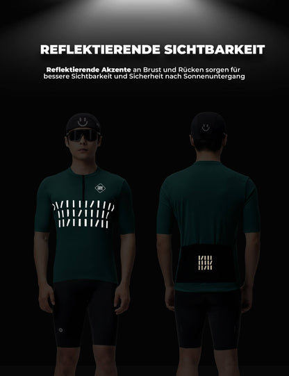 ROCKBROS Fahrradtrikot Kurzarm Herren Atmungsaktives und Schnelltrocknend Jersey Reflektierende