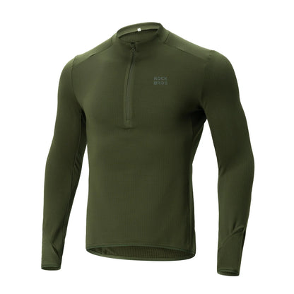 ROCKBROS Fahrradtrikot Radtrikot Langarm Herren Winter Warm Fleece Schnelltrocknendes Atmungsaktiv