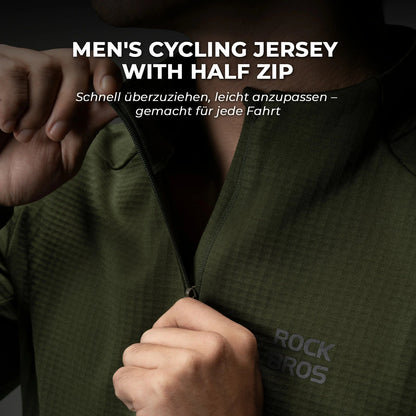 ROCKBROS Fahrradtrikot Radtrikot Langarm Herren Winter Warm Fleece Schnelltrocknendes Atmungsaktiv