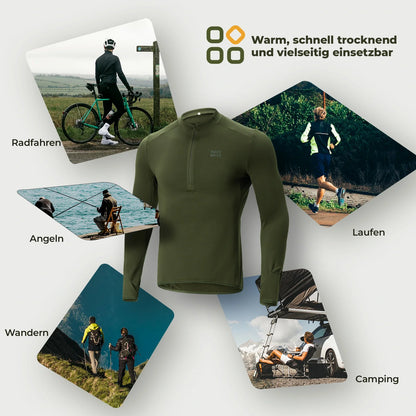 ROCKBROS Fahrradtrikot Radtrikot Langarm Herren Winter Warm Fleece Schnelltrocknendes Atmungsaktiv