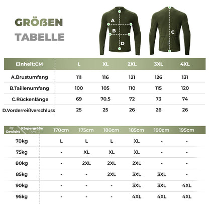 ROCKBROS Fahrradtrikot Radtrikot Langarm Herren Winter Warm Fleece Schnelltrocknendes Atmungsaktiv