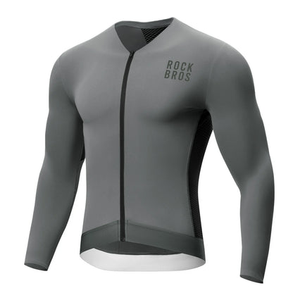 ROCKBROS Fahrradtrikot Radtrikot Langarm Herren, Atmungsaktiv und Schnelltrocknend, Elastisches