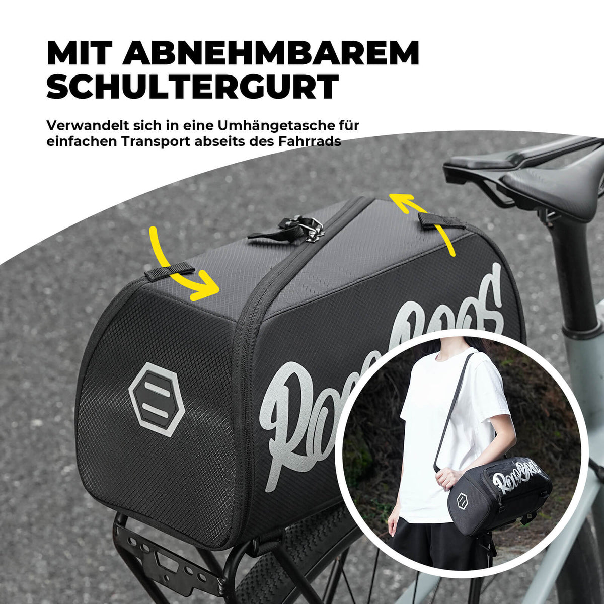 ROCKBROS Faltbare Einteiler-Gepäckträgertasche für den Gepäckträger