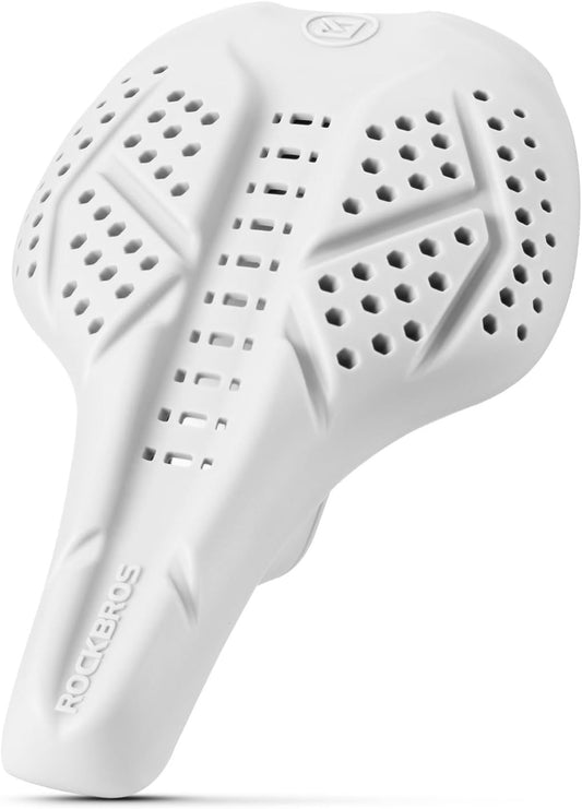 ROCKBROS Fahrrad Sattelbezug Gel Fahrradsitz Bezug Atmungsaktiv Polstersattelüberzug Sattel Überzug für Männer und Frauen Schwarz/Grau (25,5 * 18cm)
