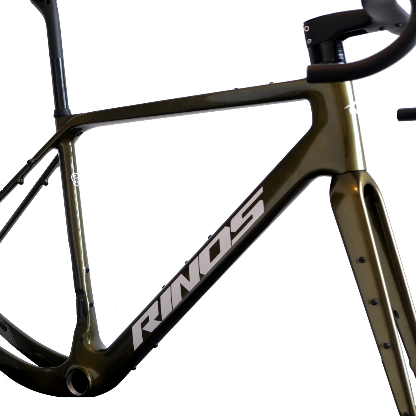 RINOS Gravel Rahmenset mit Gabel Sattelstütze Lenker Carbonfaser T800 Chameleon Farbe
