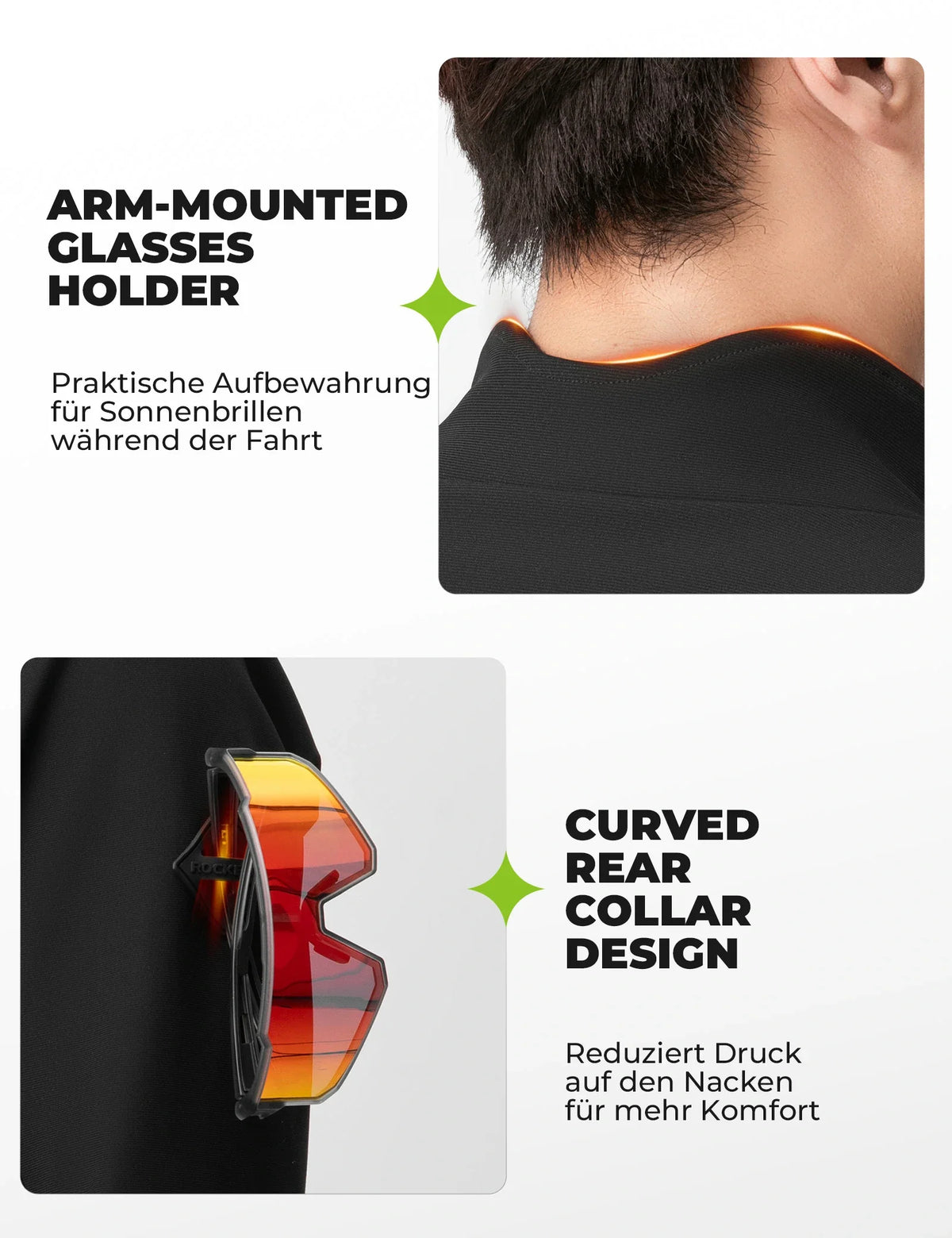 ROCKBROS Herren Fahrradjacke mit 3-Schicht-Technologie - Winddicht, Atmungsaktiv, Reflektierend