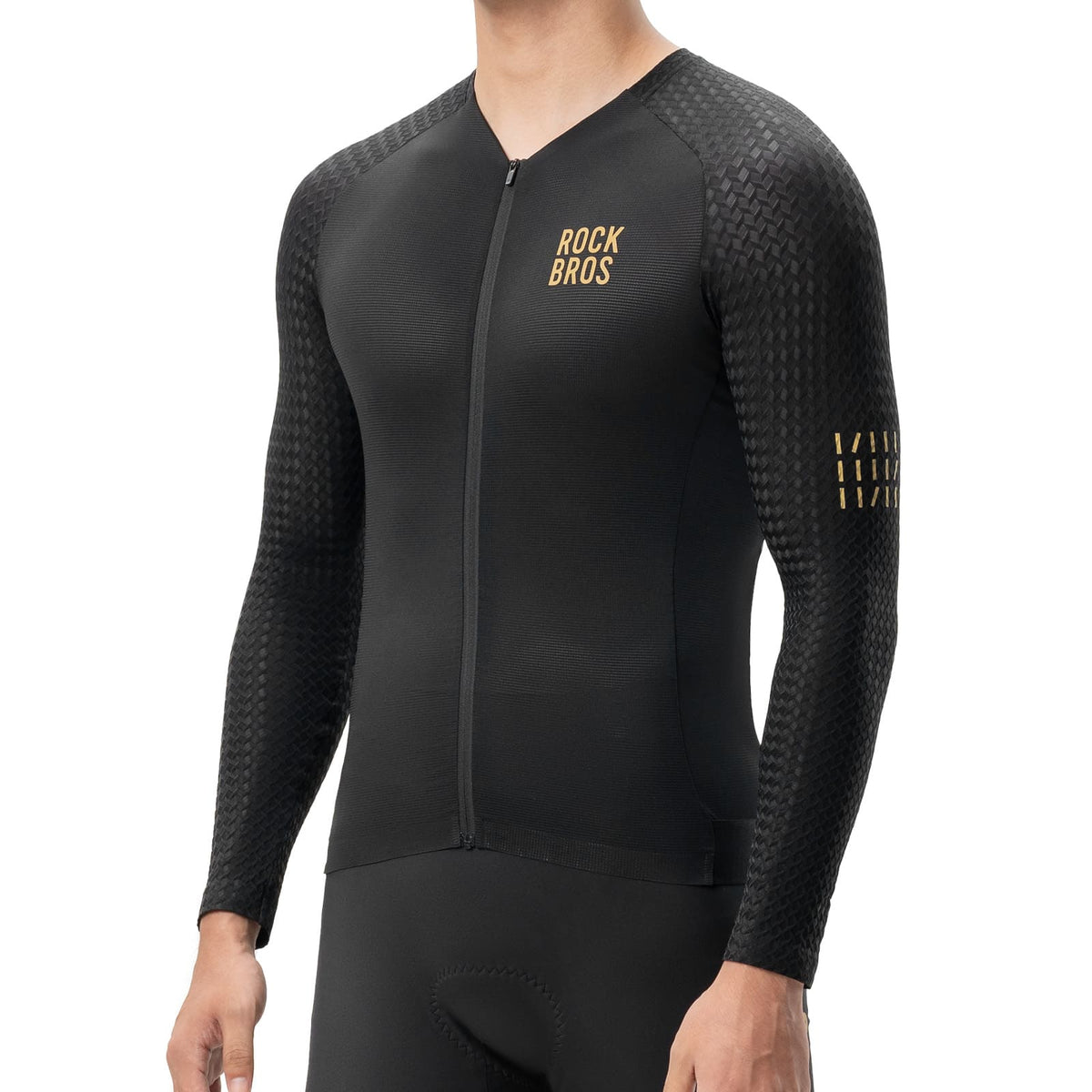 ROCKBROS Herren Langarm-Radtrikot Atmungsaktiv Reflektierend mit 3D-Schnitt