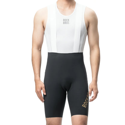 ROCKBROS Herren Radlerhose mit Träger Gepolstert, Fahrradhose Kurz, Atmungsaktive schnelltrocknende