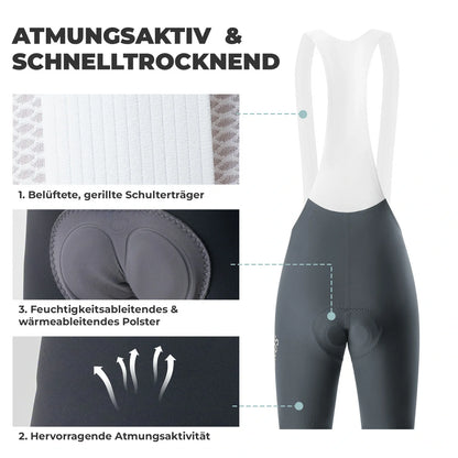 ROCKBROS Herren Radlerhose mit Träger Gepolstert, Fahrradhose Kurz, Atmungsaktive schnelltrocknende