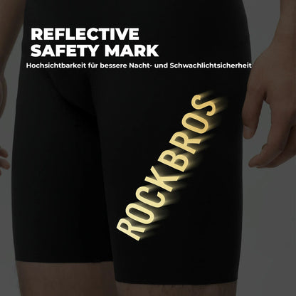 ROCKBROS Herren Radlerhose mit Träger Gepolstert, Fahrradhose Kurz, Atmungsaktive schnelltrocknende