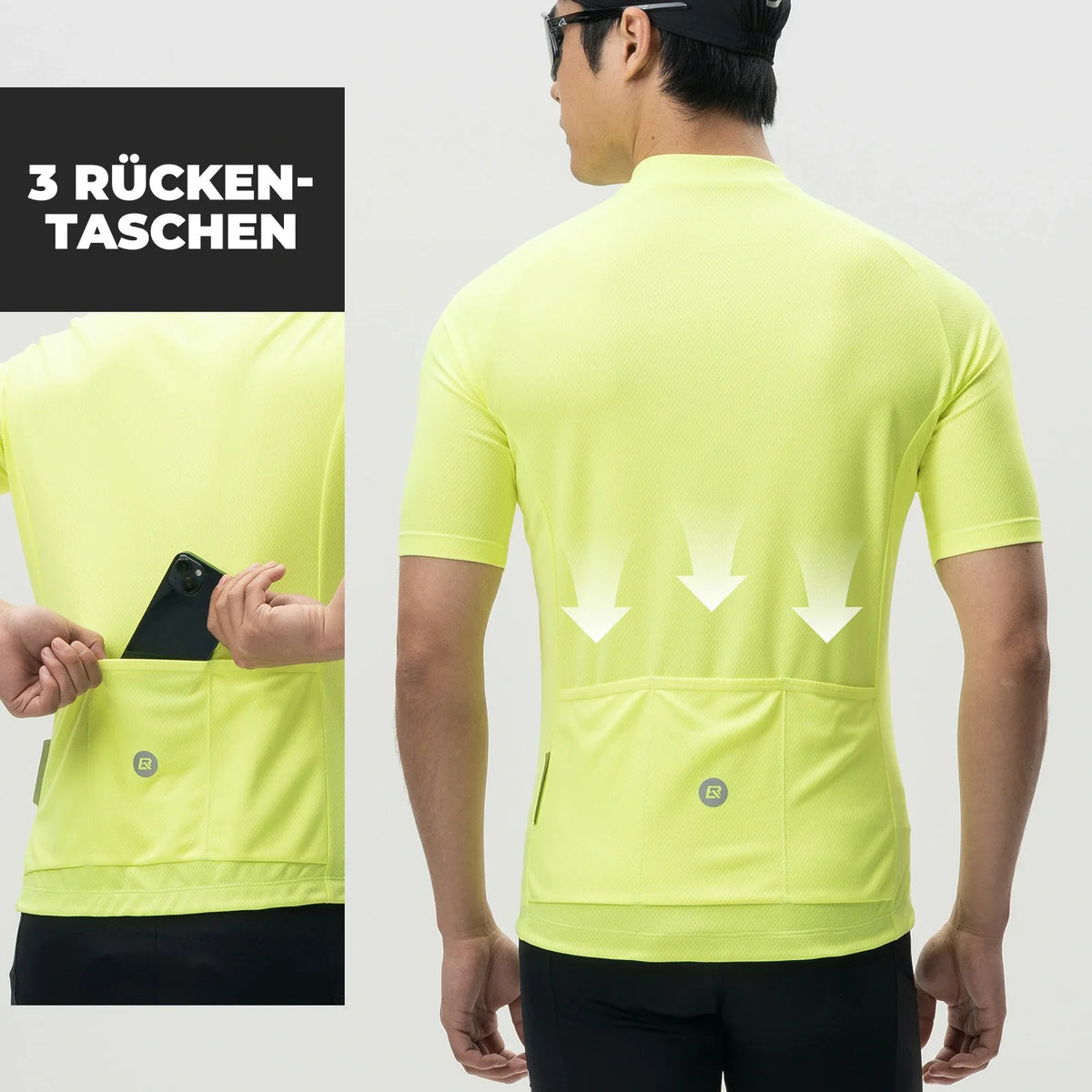 ROCKBROS Herren Radtrikot Kurzarm Fahrradtrikot Rennradtrikot Atmungsaktiv Schnell trocknend